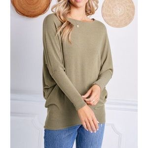 Jolie Dolman Sweater Sage Green Size S